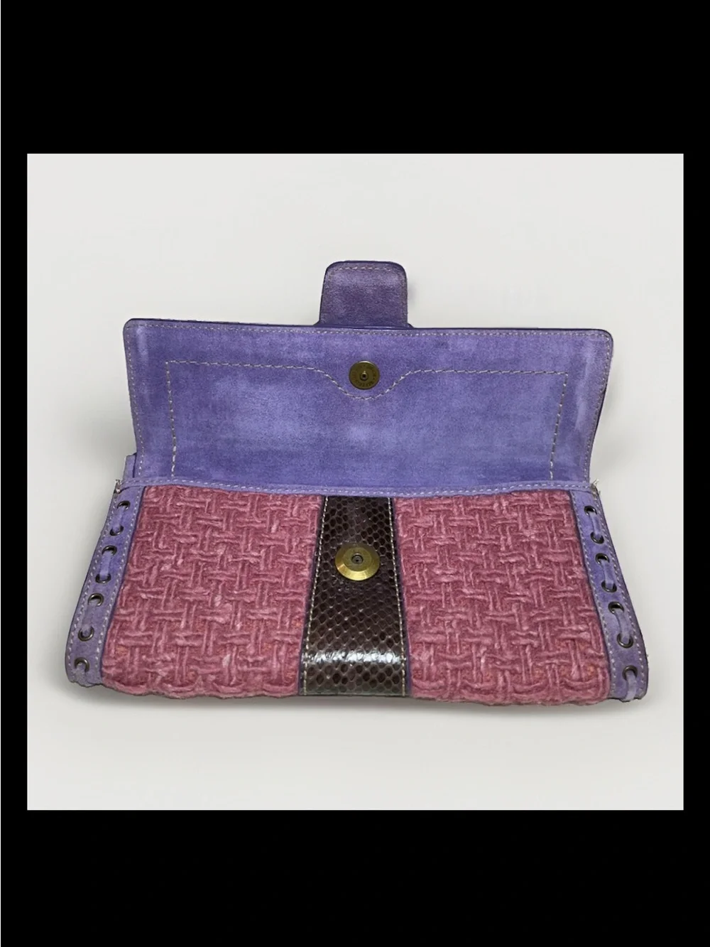 Coach Soho Buckle Flap, Basket Weave Wallet/Clutch 2004 Style: (#9652) RARE-NWT